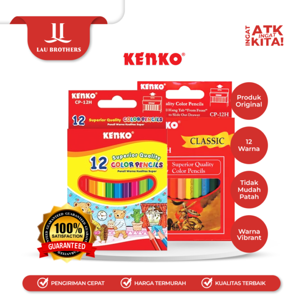 KENKO PENSIL WARNA/ COLOR PENCIL CP-12HALF CLASSIC (1SET)