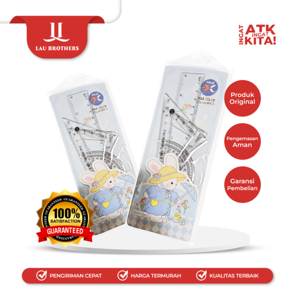 NEXT-M PAKET PENGGARIS/ RULER SET CUTE RABBIT NM-2078 (SET1)