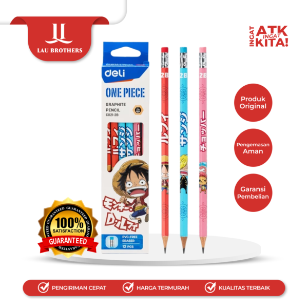 DELI PENSIL GRAFIT/  GRAPHITE PENCIL ONE PIECE EC021-2B (1LSN/ 12PCS)