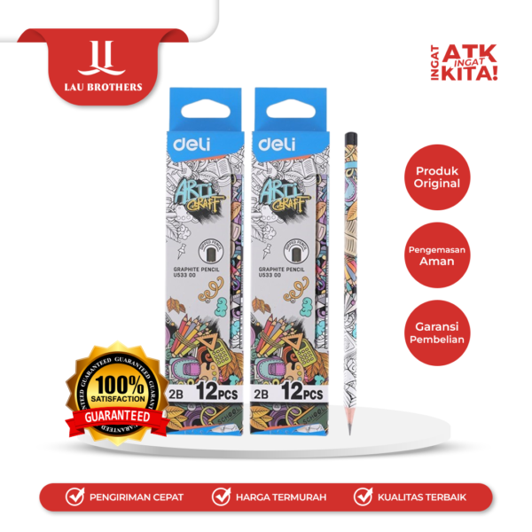 DELI PENSIL GRAFIT MOTIF GRAFFITI/ GRAPHITE PENCIL GRAFFITI PATTERN EU53300 (1LSN/ 12PCS)