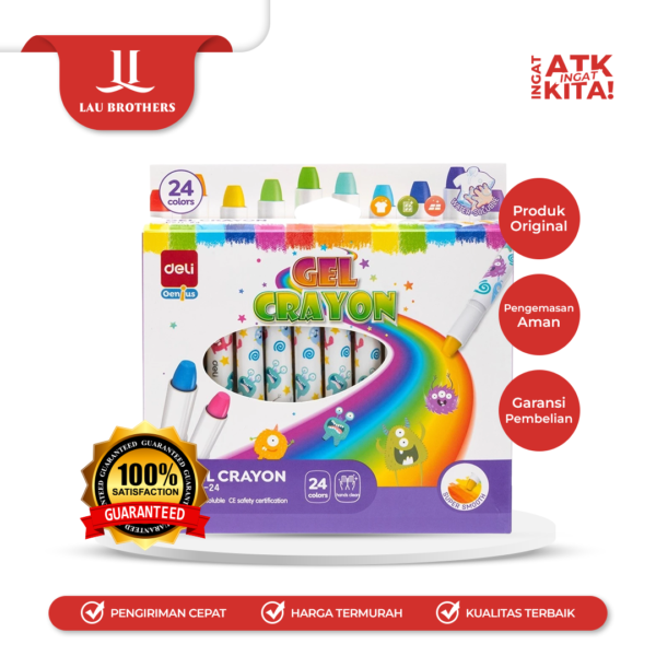 DELI KRAYON GEL/ GEL CRAYON 24 EC211-24 (1SET)