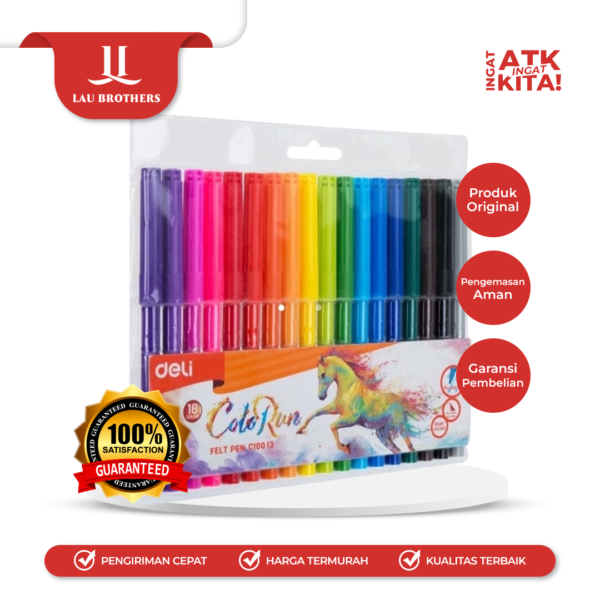 DELI PULPEN FELT/ FELT PEN 18  EC10013 (1SET)