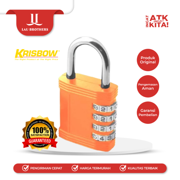 KRISBOW GEMBOK/ HEAVY DUTY LOCK 4-DIAL (1PC)