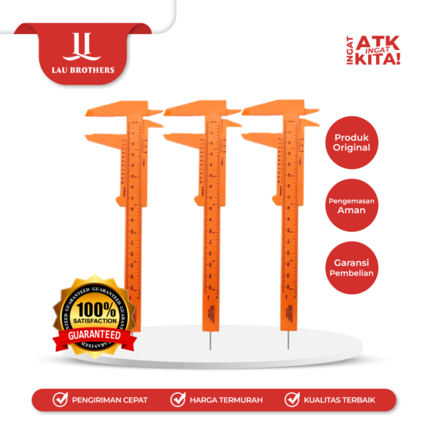 SELLERY JANGKA SORONG MANUAL PLASTIK/ PLASTIC STEEL CALIPER 54-808 (1PC)