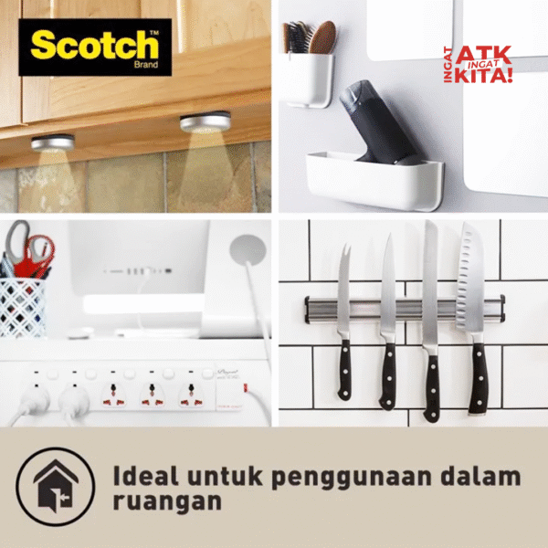 3M SCOTCH INDOOR PERMANENT MOUNTING DOUBLE TAPE INDOOR 12mm x 3m CAT 110 (1PC) - Image 5