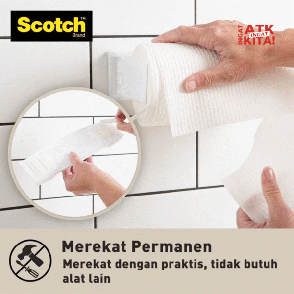 3M SCOTCH INDOOR PERMANENT MOUNTING DOUBLE TAPE INDOOR 12mm x 3m CAT 110 (1PC) - Image 6