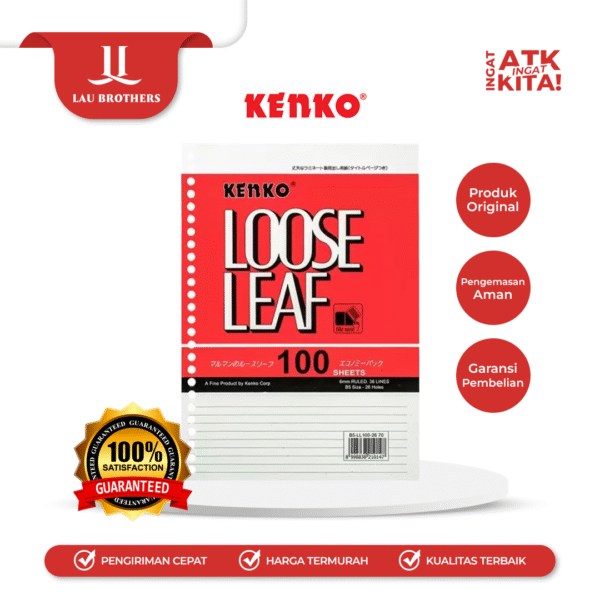 KENKO LOOSE LEAF B5 (1PACK/ 100SHEETS)