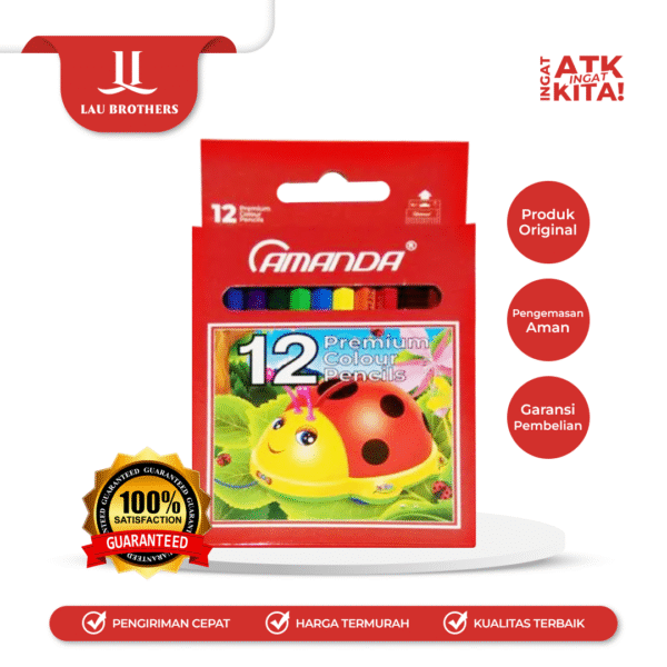 AMANDA 12 PENSIL WARNA/ COLOR PENCIL HALF ACP-123 (1SET)