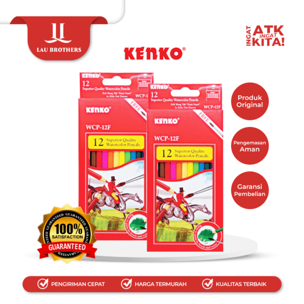 KENKO 12 PENSIL WARNA AIR/  WATER COLOR PENCIL WCP-12F (1SET)