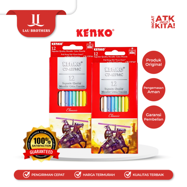 KENKO 12 PENSIL WARNA METALIK/ METALLIC COLOR PENCIL CP-12FMC (1SET)
