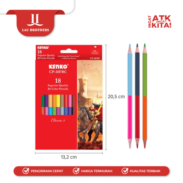 KENKO 18 BI-PENSIL WARNA/ BI-COLOR PENCIL CP-18FBC (1SET) - Image 2