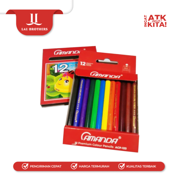 AMANDA 12 PENSIL WARNA/ COLOR PENCIL HALF ACP-123 (1SET) - Image 2