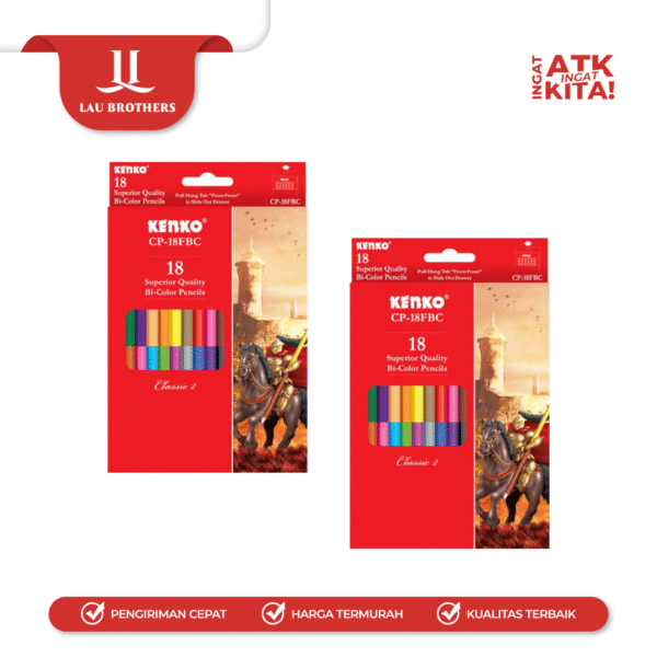 KENKO 18 BI-PENSIL WARNA/ BI-COLOR PENCIL CP-18FBC (1SET) - Image 3