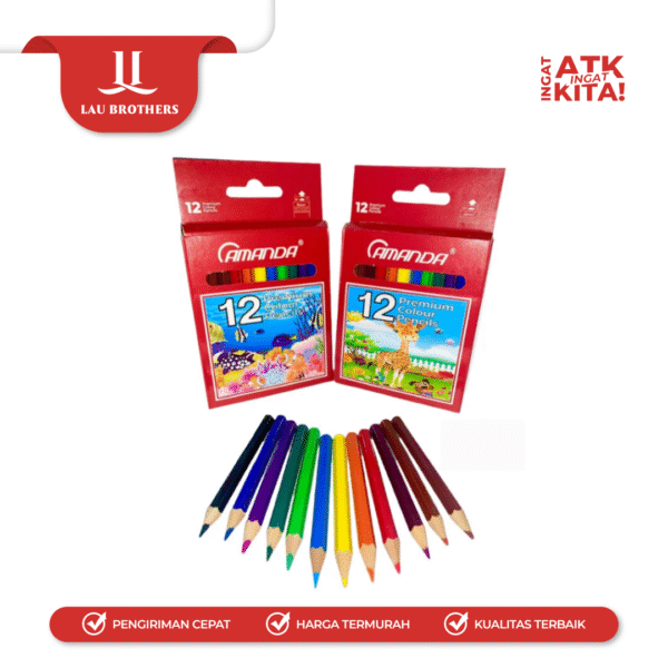 AMANDA 12 PENSIL WARNA/ COLOR PENCIL HALF ACP-123 (1SET) - Image 3
