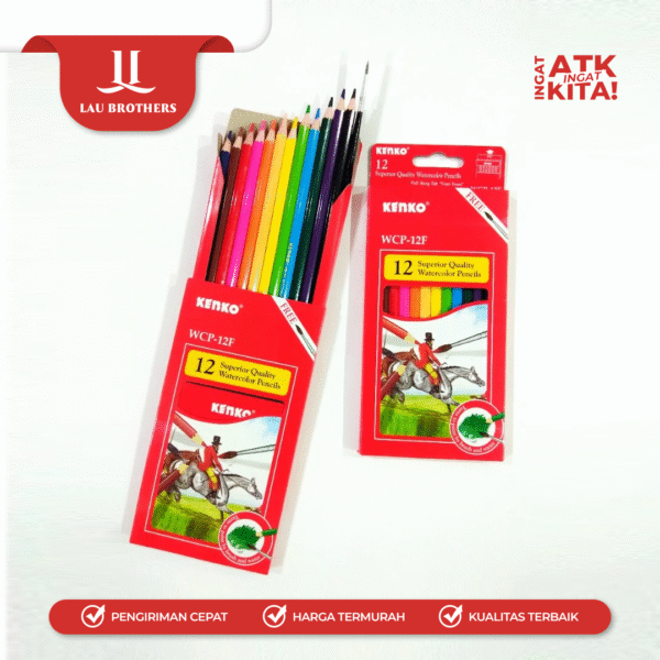KENKO 12 PENSIL WARNA AIR/  WATER COLOR PENCIL WCP-12F (1SET) - Image 3