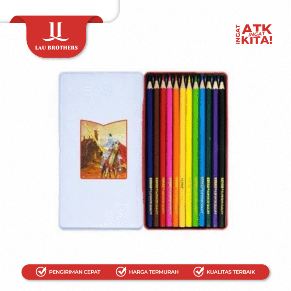 KENKO 12 PENSIL WARNA/ TIN CASE COLOR PENCIL CP-12FTC (1SET) - Image 3