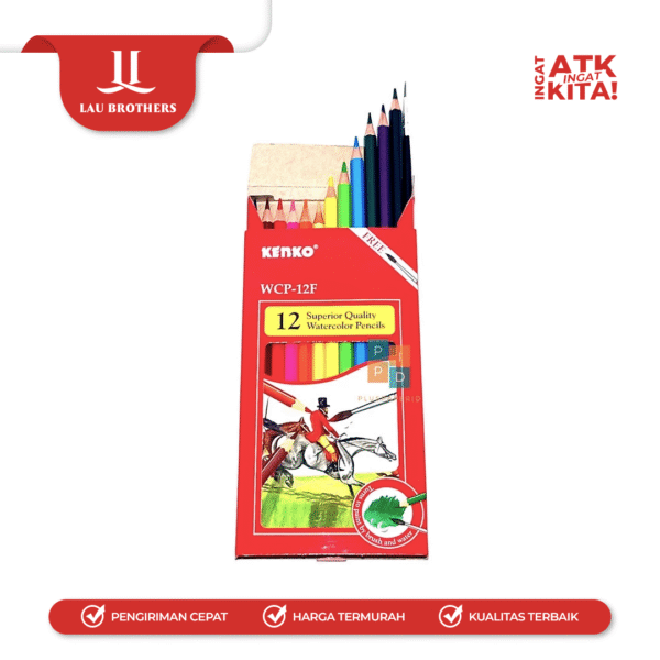 KENKO 12 PENSIL WARNA AIR/  WATER COLOR PENCIL WCP-12F (1SET) - Image 4