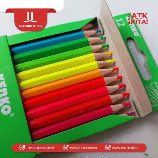 KENKO 12 PENSIL WARNA NEON/  NEON COLOR PENCIL NCP-12C (1SET) - Image 5