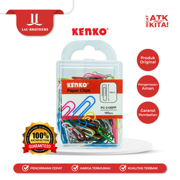 KENKO KLIP KERTAS/ PAPER CLIP PC-3100PP (1BOX/ 100PCS)
