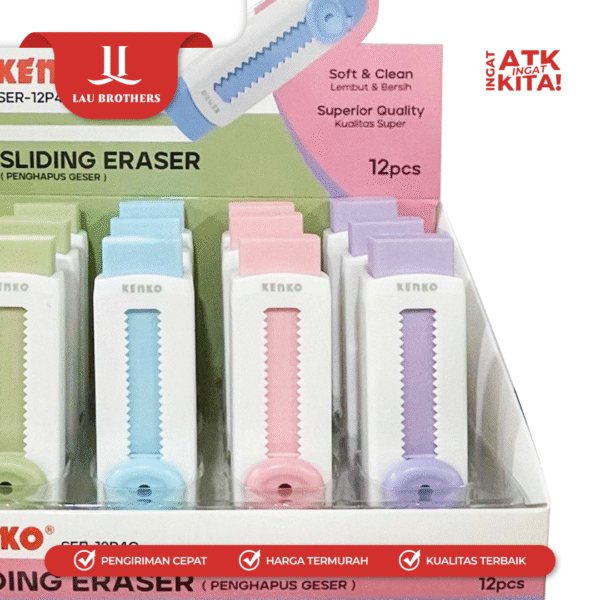 KENKO PENGHAPUS GESER/ SLIDING ERASER SER-12P4C (1PC) - Image 3
